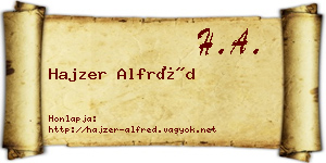 Hajzer Alfréd névjegykártya